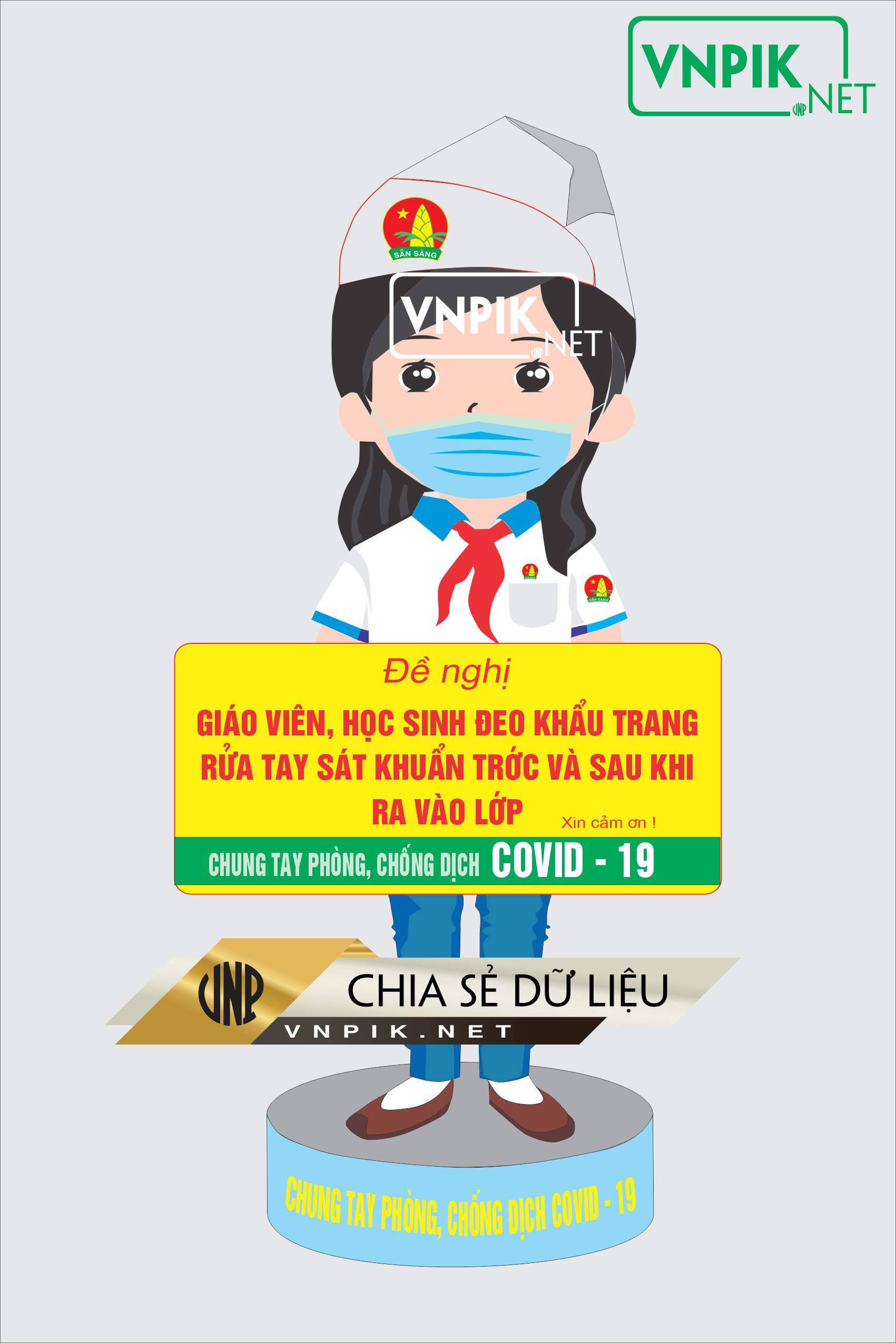 Mẫu chibi đội viên nữ