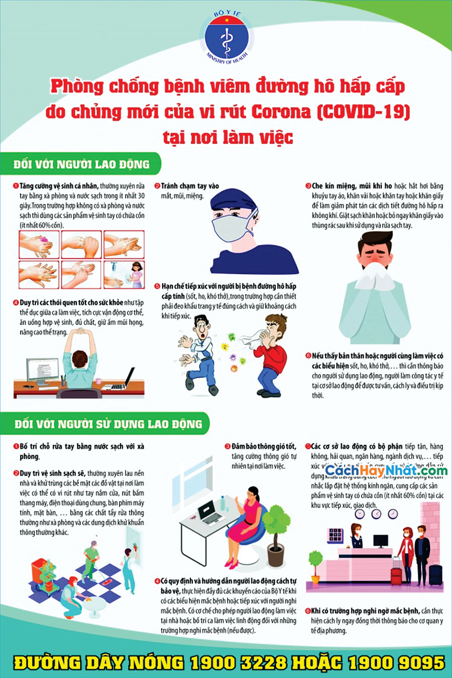 Mẫu Tờ Rơi tuyên truyền, Poster, Pano COVID-19 Mẫu Phòng chống viêm đường hô hấp cấp tính,do trùng mới covid corona (corona 19) tại nơi làm việc