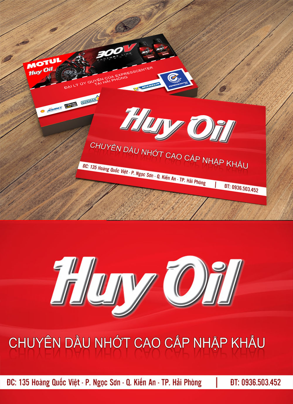 Mẫu danh thiếp namecard huy oil phân phối dầu nhớt