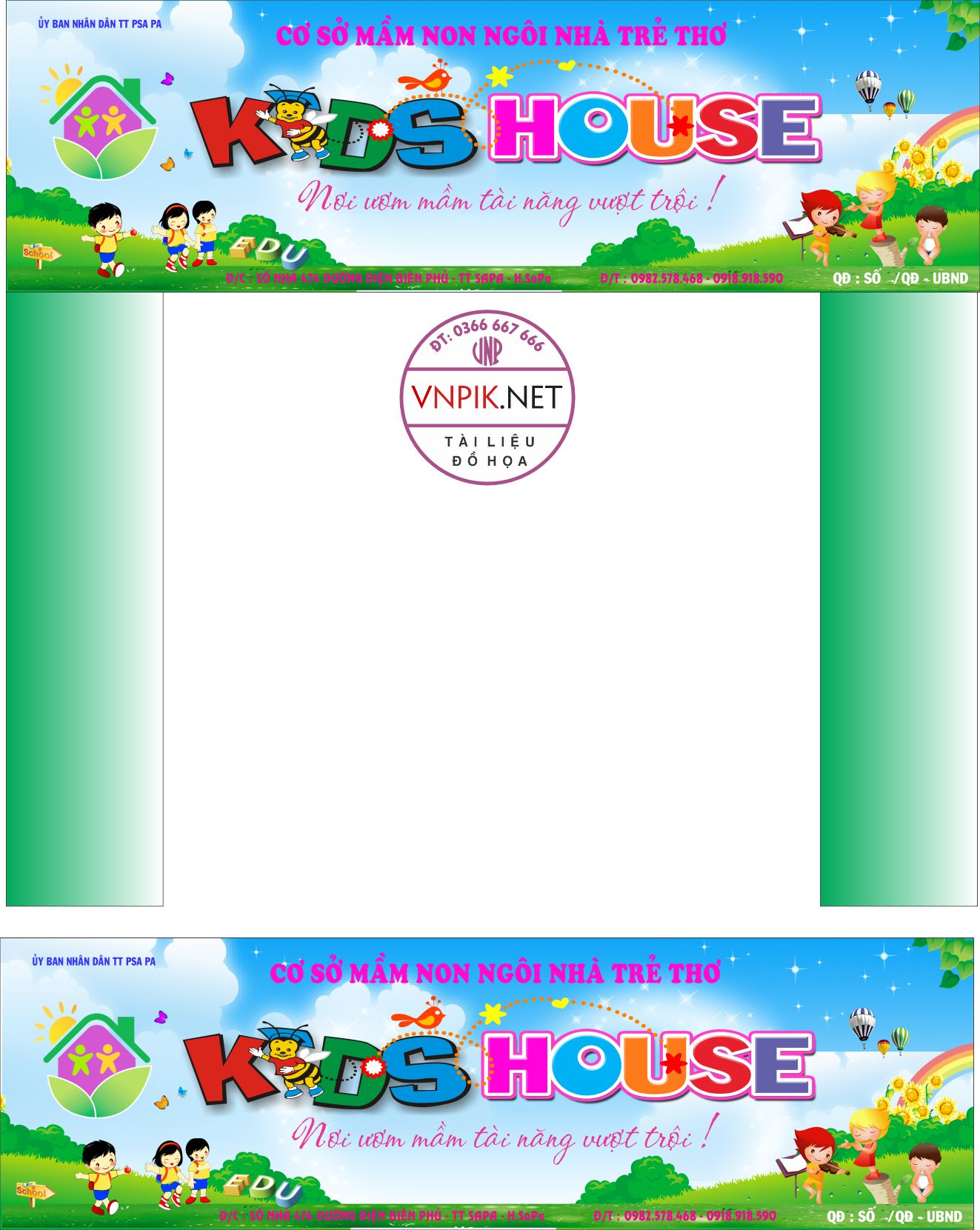 Cổng trường Cơ sở mầm non ngôi nhà trẻ thơ – kids house file CDR