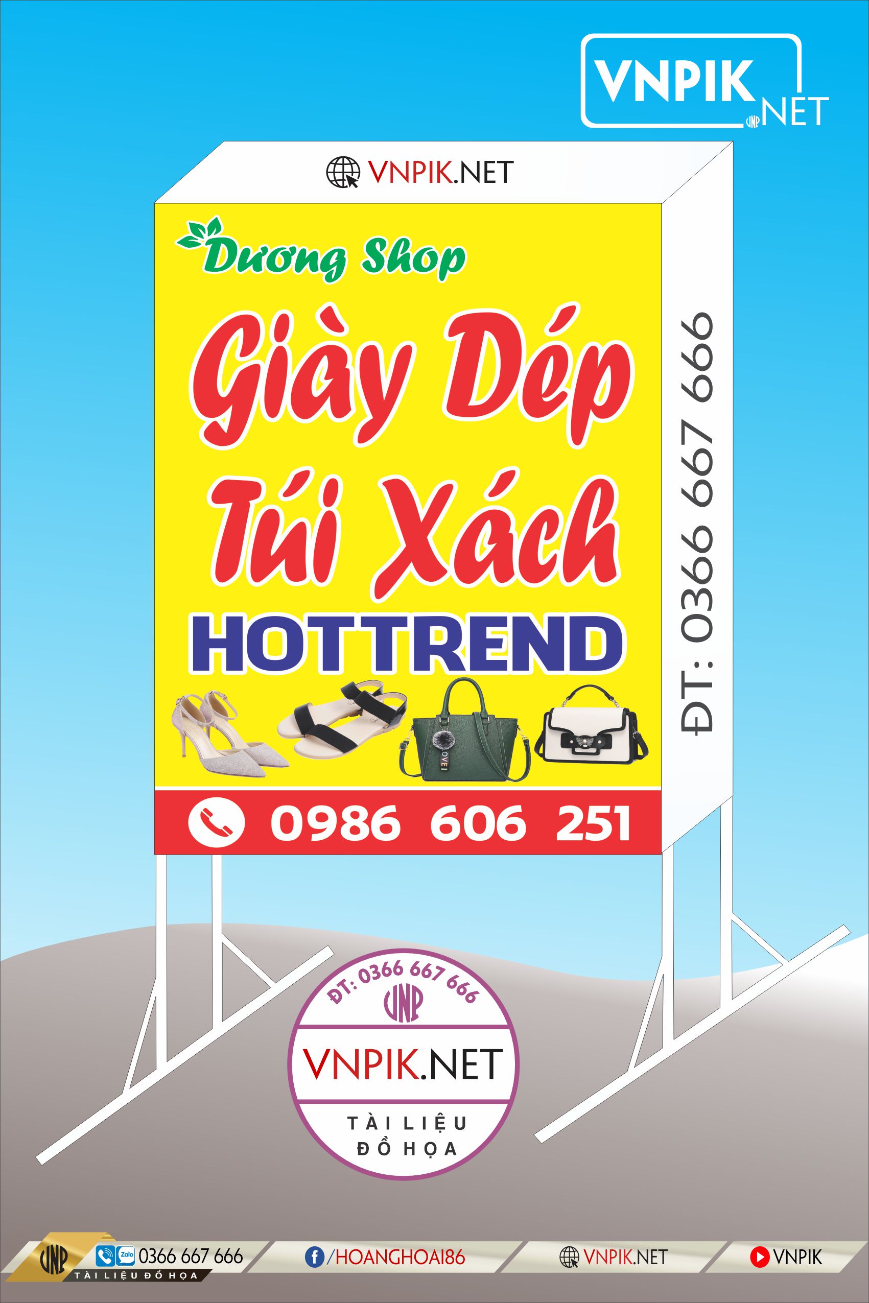 Mẫu biển shop giày dép dương shop