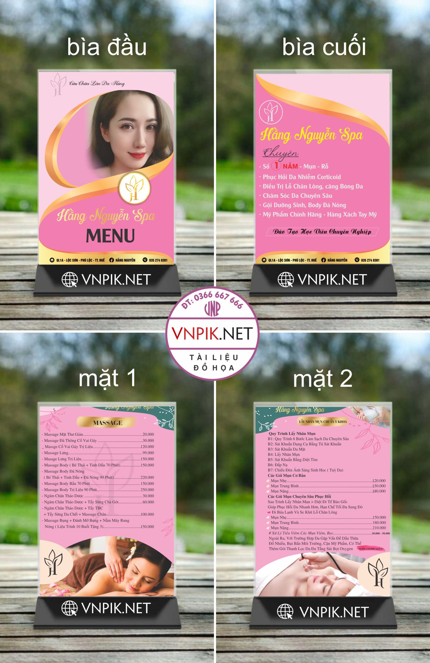 Menu Spa Hằng Nguyễn mẫu 2