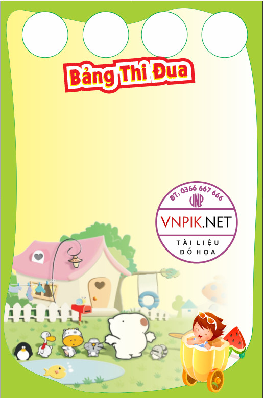 Trang Trí Mầm Non – Bảng Thi Đua #26 File PDF & CDR