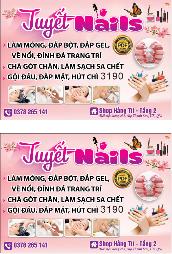 Market biển Tuyết Nails làm móng – Shop Hằng Tít file Corel