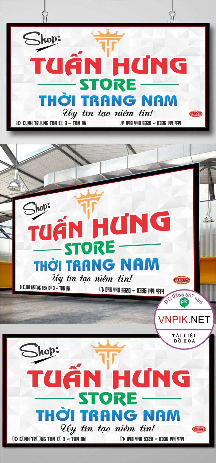 Biển quảng cáo thời trang nam Tuấn Hưng