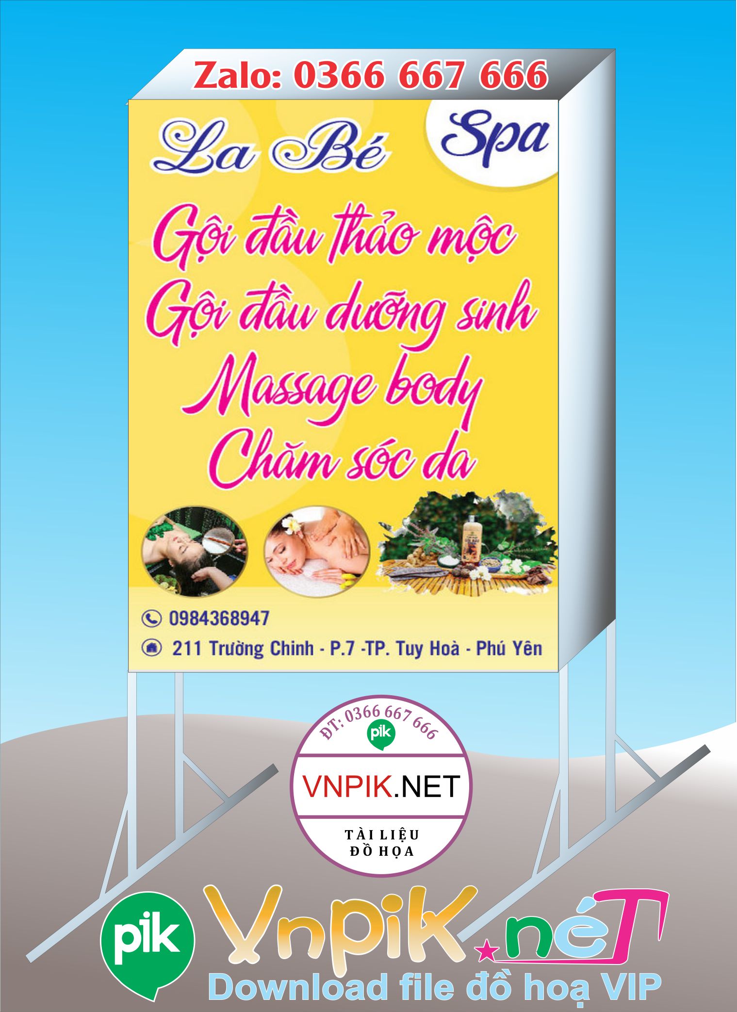 Biển vẫy spa thảo mộc la bé file Ai