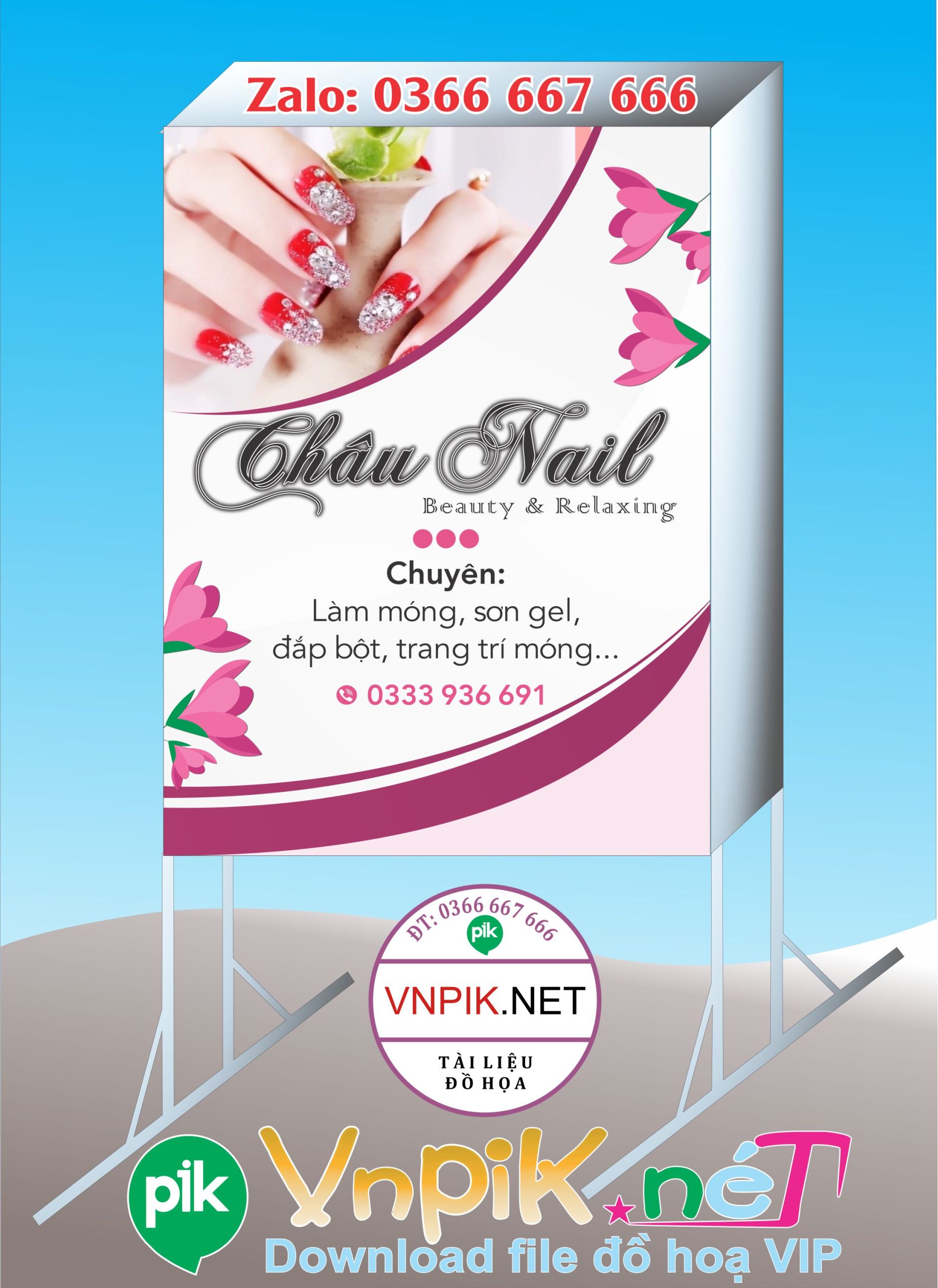 Market biển quảng cáo Châu Nail file Corel