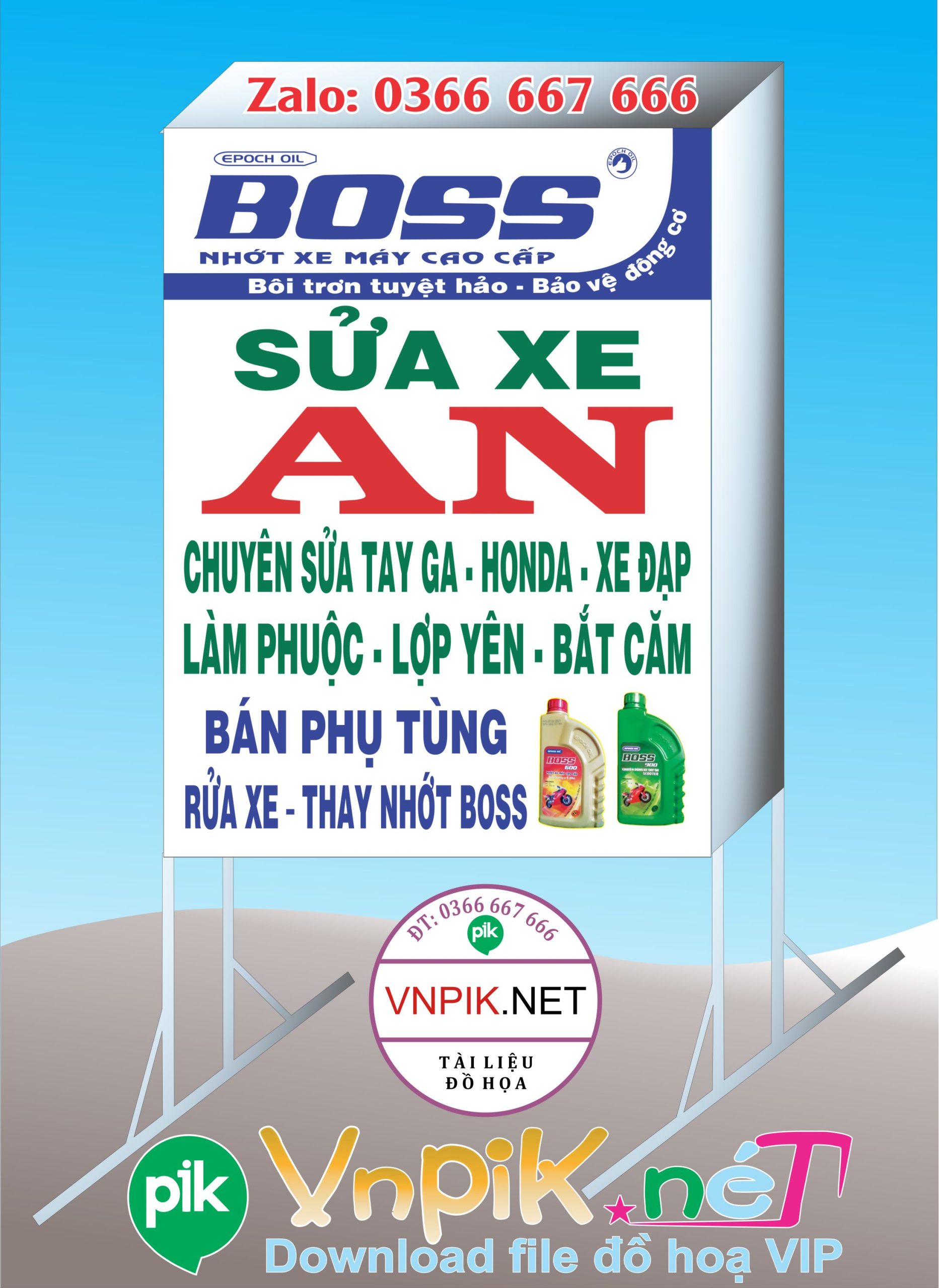 Mẫu bảng hiệu cửa hàng sửa xe An