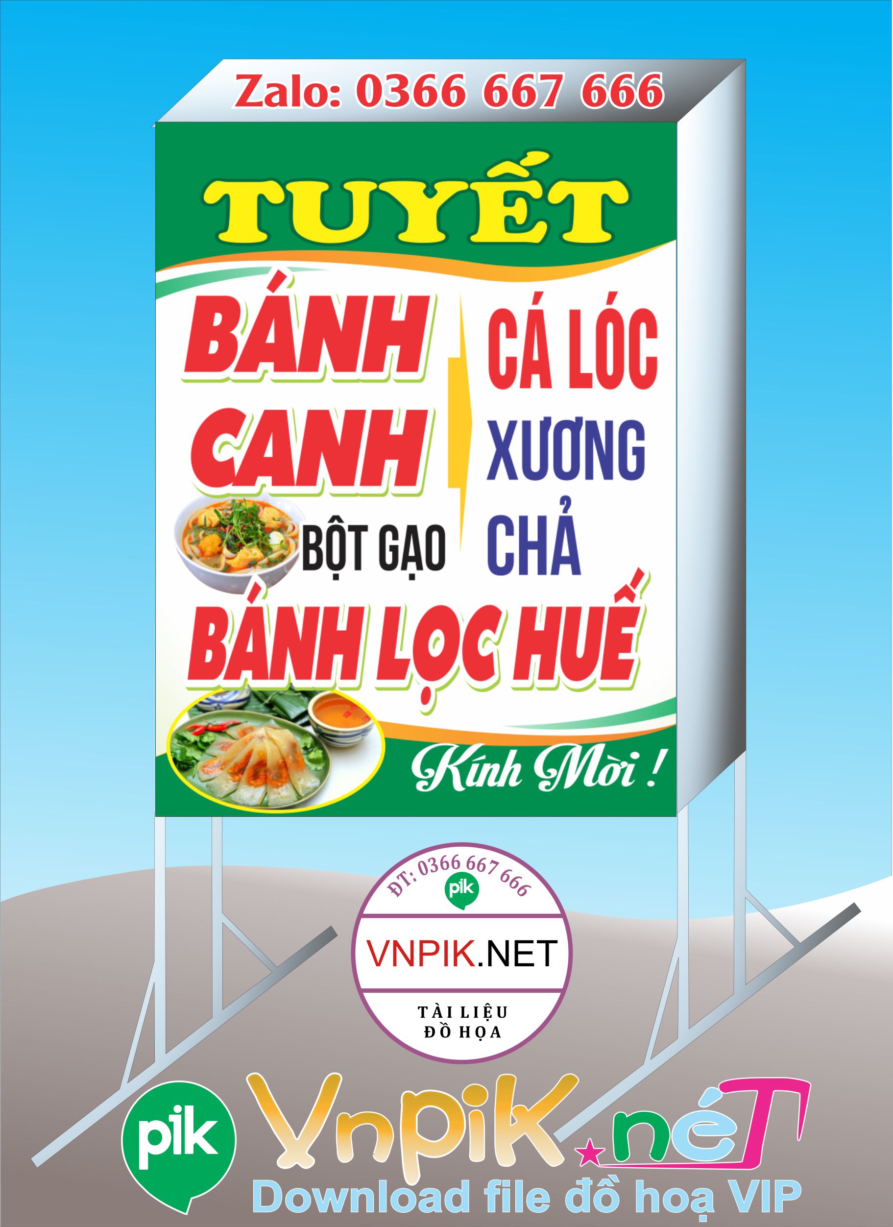 Mẫu bảng hiệu quán ăn bánh canh cá lóc Tuyết