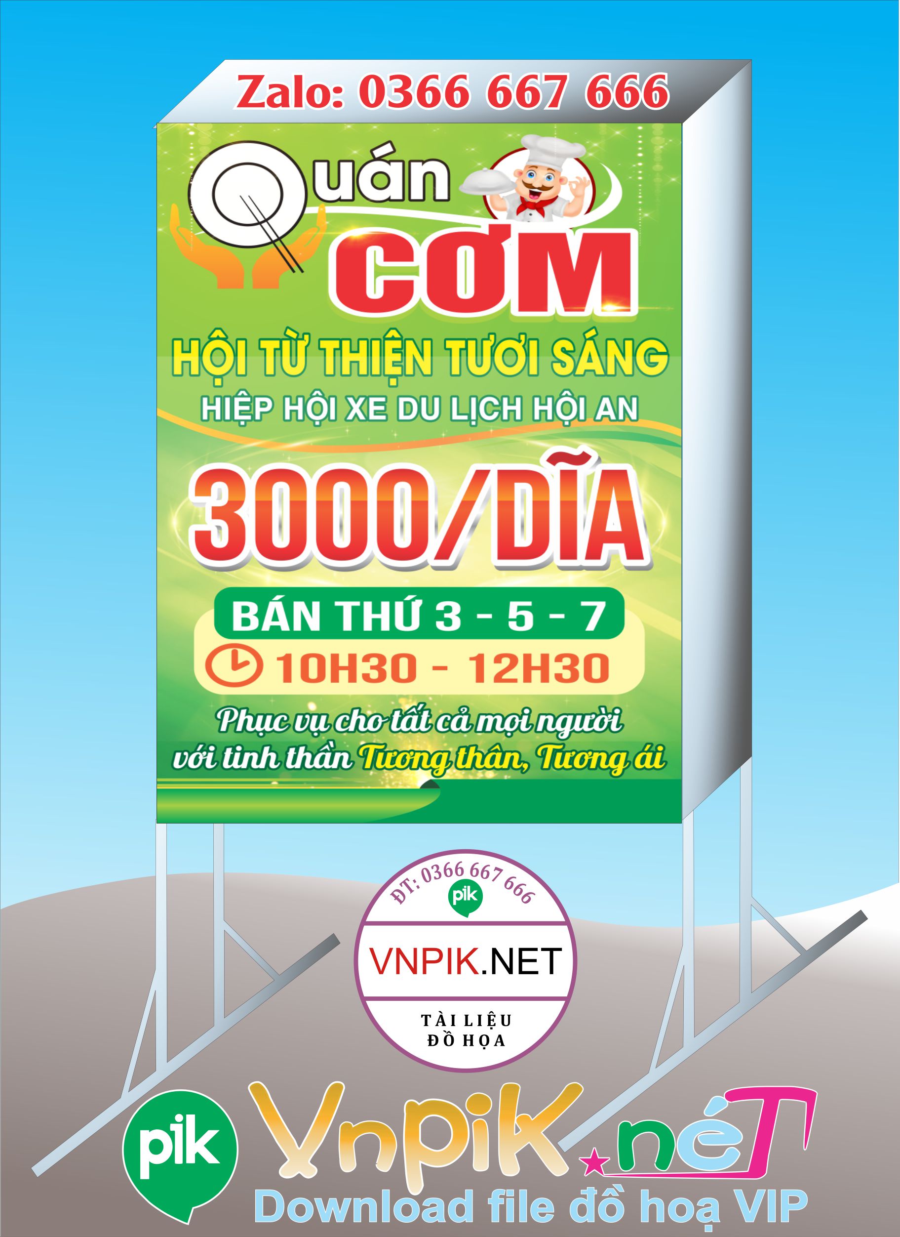 Mẫu bảng hiệu quán cơm 3000