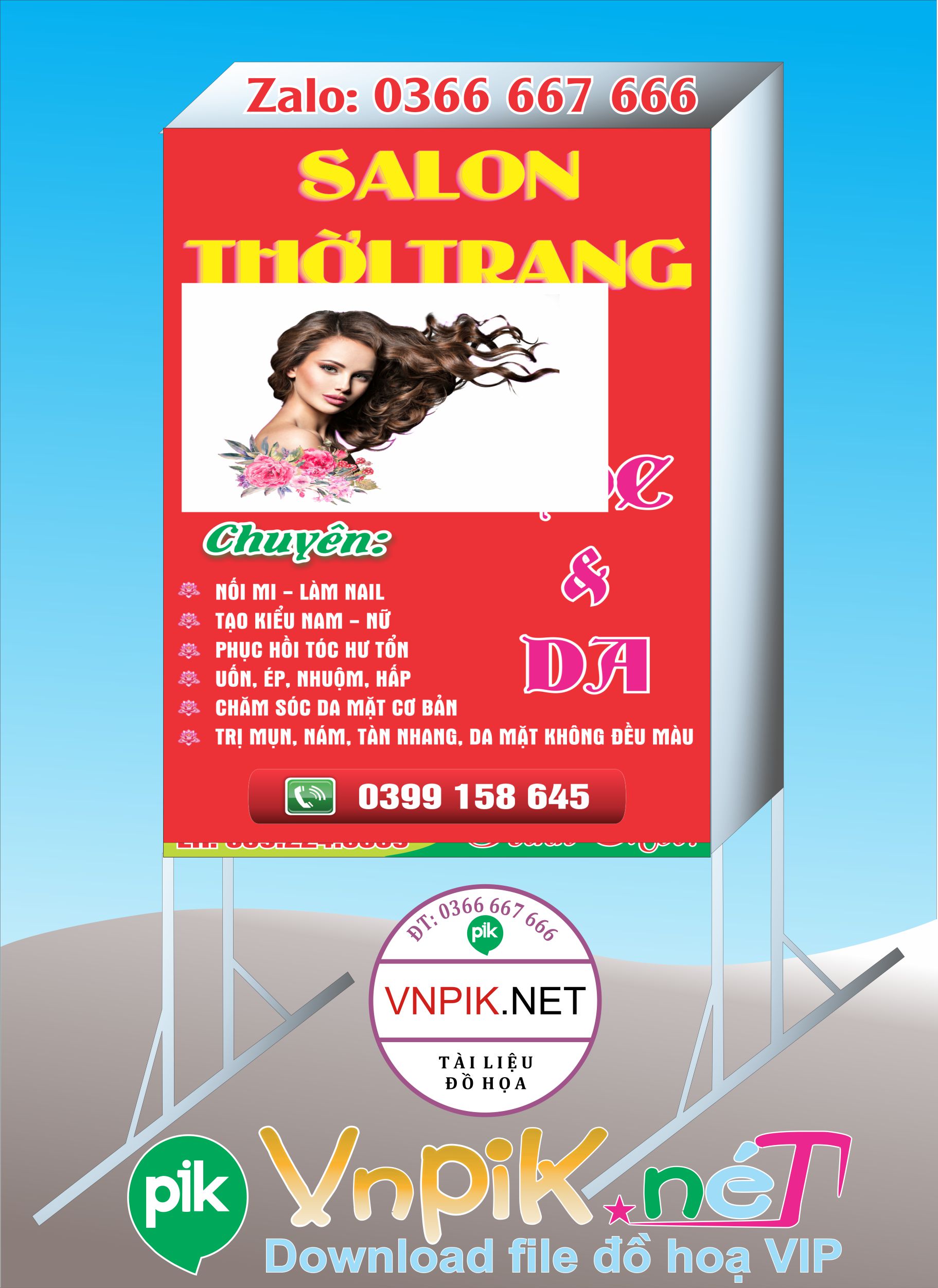 Mẫu bảng quảng cáo biển vẫy salon tóc thời trang