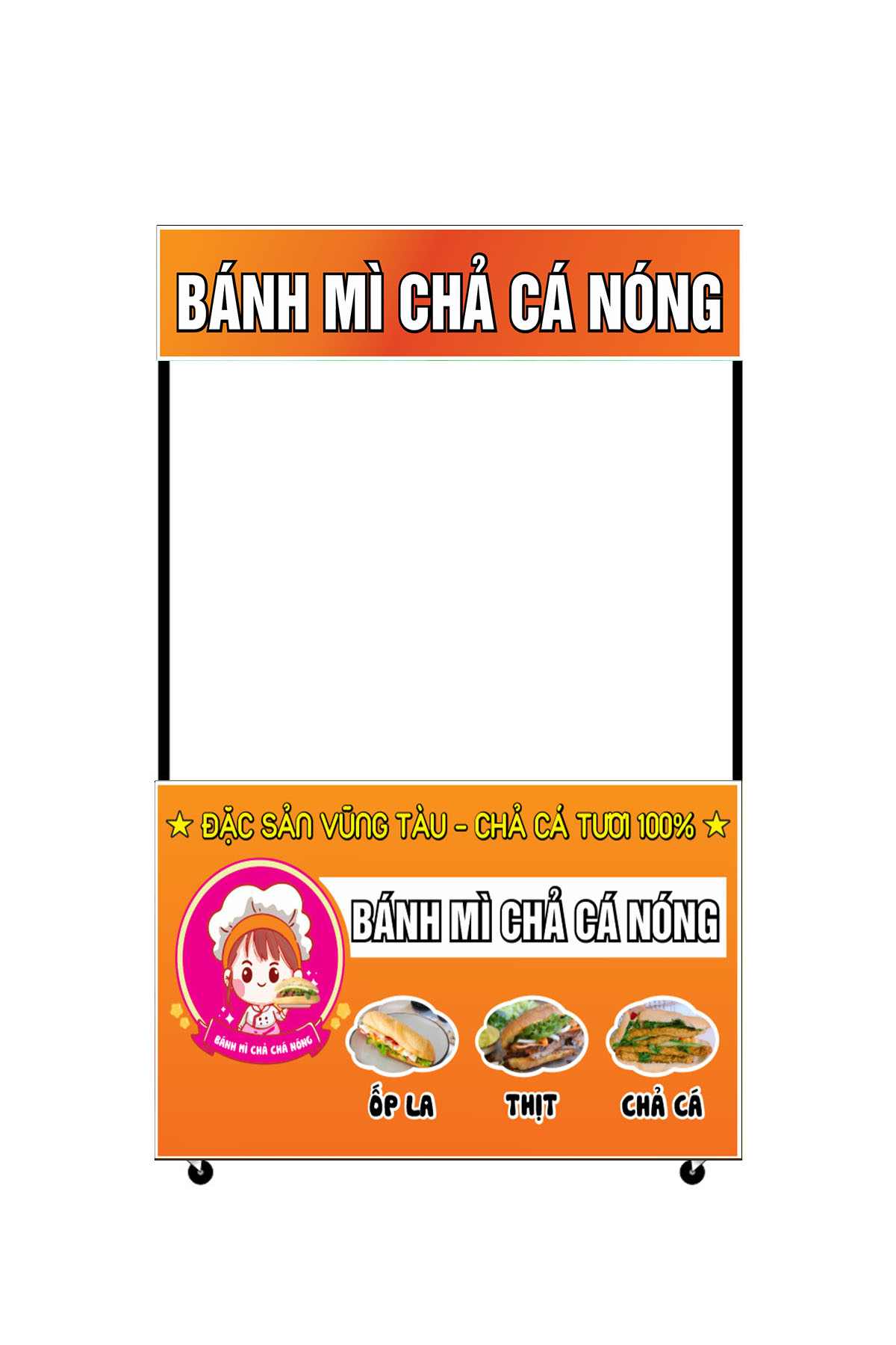 Mẫu file xe đẩy hàng bánh mì, chả cá nóng corel 02