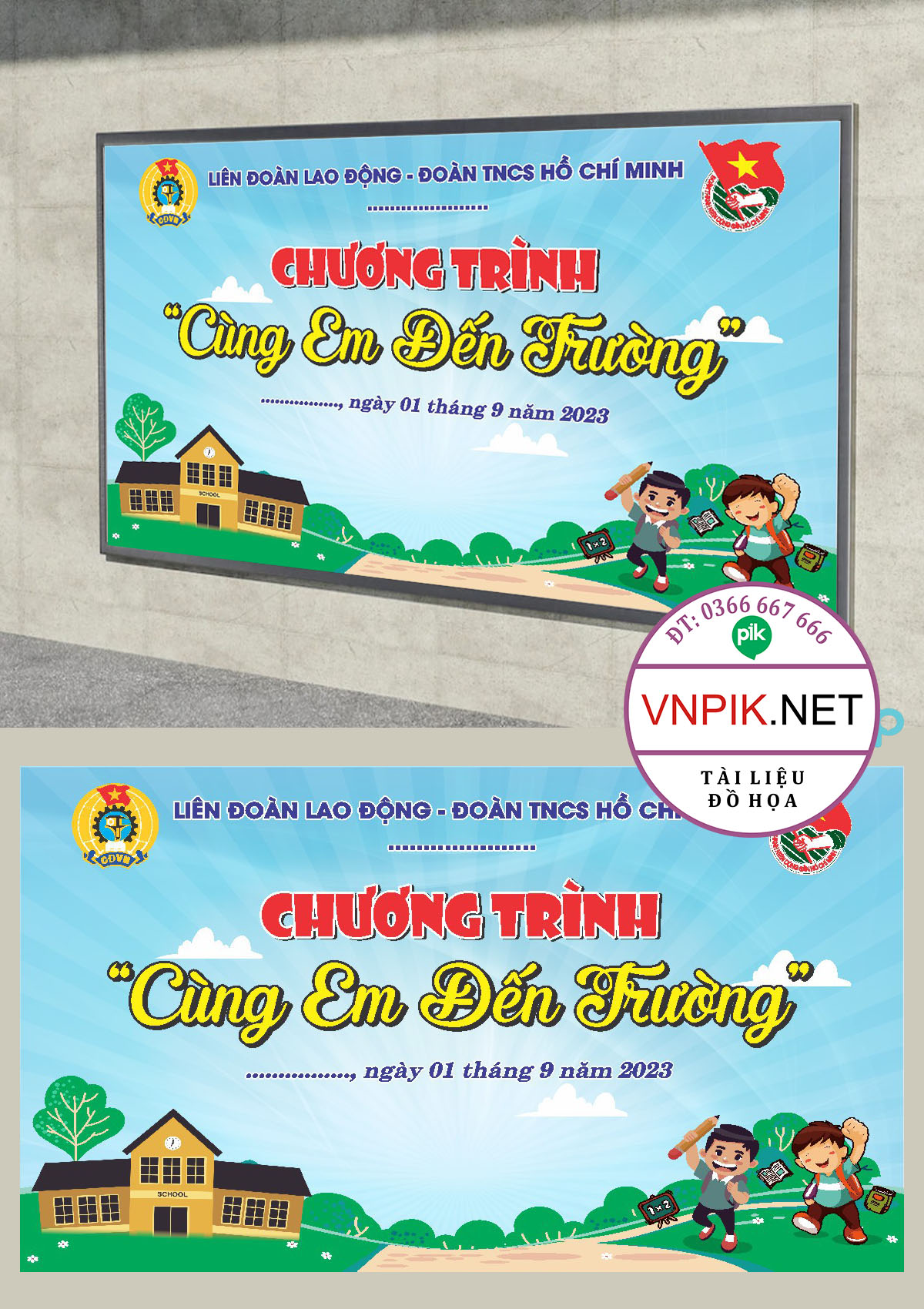 Mẫu Phông Nền Khai Giảng Năm Học Mới File Corel 48