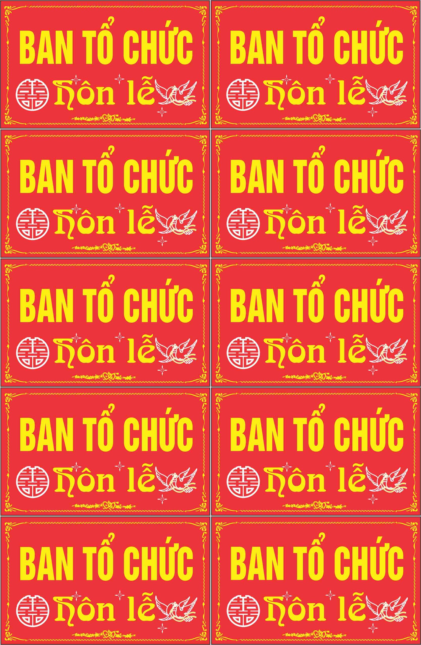 Mẫu thẻ đeo ngực ban tổ chức hôn lễ